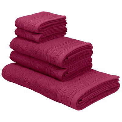 Handtuch Set BRUNO BANANI "Robby, Premium Handtücher, 500 gr/m², 100% Baumwolle", lila (beere), 5 Stk., Frottier, Frottier, Obermaterial: 100% Baumwolle, Handtuch-Sets, Duschtücher, Handtücher, Gästetücher, Set, 5-tlg, 5 Jahre Garantie