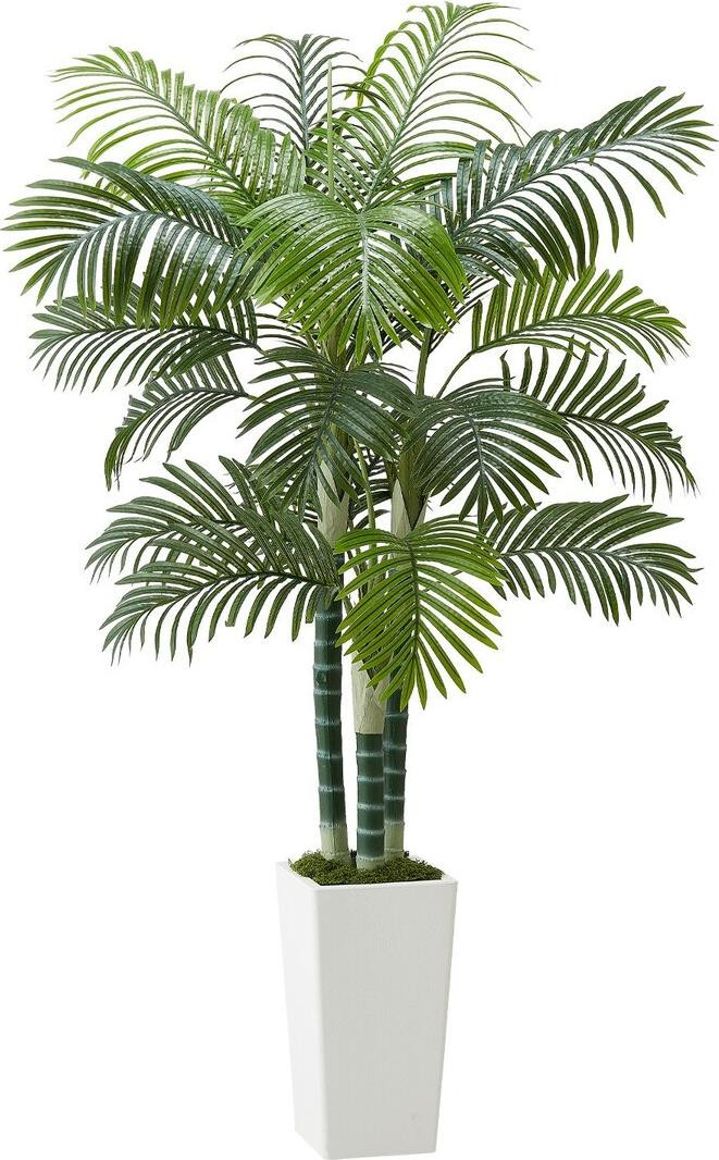 VEVOR Areca Kunstpalm met Witte Pot, 1829 mm, Kunstplant voor Binnenshuis