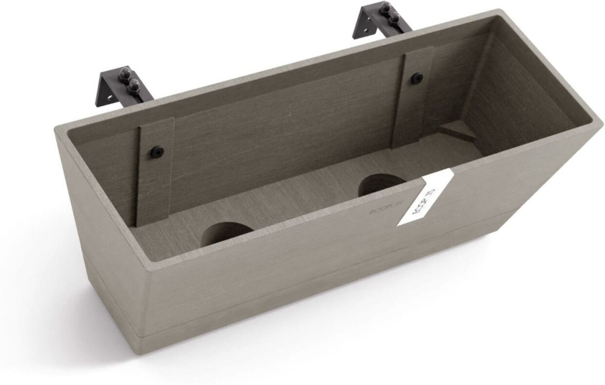 Ecopots Bewässerungsblumenkasten Bruges Balcony 48 cm taupe zum Aufhängen