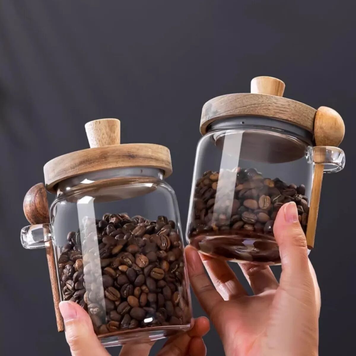 INF Bocal de Conservation en Verre Borosilicate avec Cuillère - Récipient Alimentaire Hermétique 800 ml