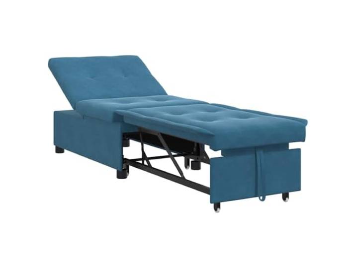 KUTYWEXFM Schlafsofa Blau 194x67x82 cm Samt Bettsofa Einzelsofa Verwandelbares Bettsofa aus Samt mit Sperrholzrahmen für Ihr Wohnzimmer, fließender Wechsel von Sitz zu Schlafplatz.
