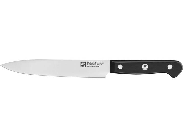 Kochmesser ZWILLING Gourmet 16 cm , schwarz (silberfarben, schwarz), Edelstahl, Stahl, Kochmesser, Kochmesser