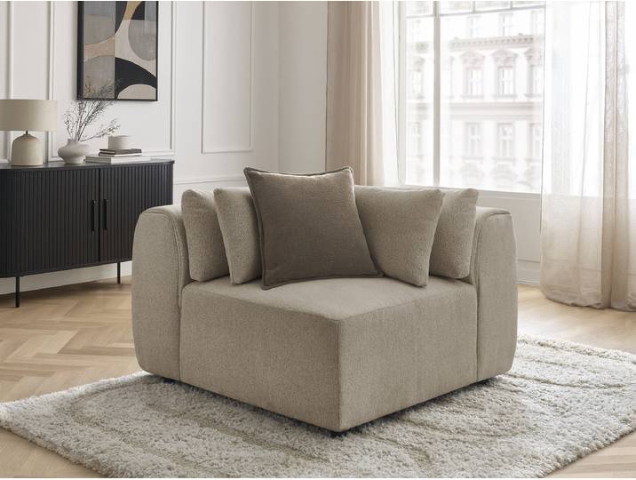 Angle avec têtière pour canapé modulable JANA tissu chiné