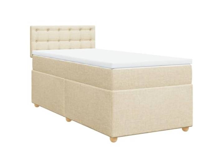 Makastle Boxspringbett mit Matratze Creme 100x200 cm Taschenfederkernmatratze