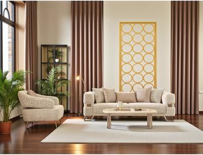 Furnia Borvian 3 Pieces Living Room Sets 1 Sofa 2 Chair