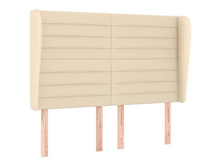 Tête de lit design - VIDAXL - Jili - Crème - 147x23x118/128 cm - Tissu polyester - Oreilles incluses - Hauteur réglable