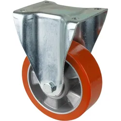 BS Rollen, Möbelrollen, Bockrolle 150 mm 550 kg Guss-Polyurethanbandage 138 x 110 mm Aluminium