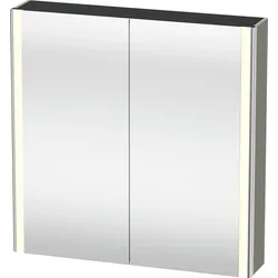 Duravit XSquare Spiegelschrank mit LED- Beleuchtung, 800x800x155mm, XS7112092920000, Farbe: Steingrau Seidenmatt Lack