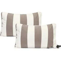 Paletti Sofa-Armlehnen gestreift bräunlich-beige 2 St.