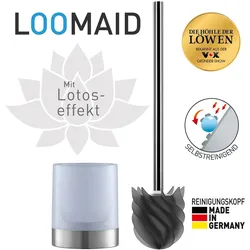 LOOMAID WC-Bürste Silikonkopf Edelstahl / Anthrazit mit Ständer