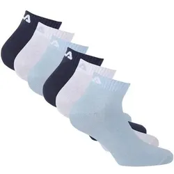 FILA Unisex Quarter Socken, 6er Pack - Kurzsocken, Training, Sport, Logo (2x 3 Paar), Größe 39-42 in Bunt Bunt