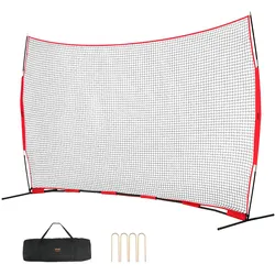 VEVOR Barrikaden-Backstop-Netz, Ballsport-Absperrnetz, 507 x 140 x 312 cm Tragbare Übungsausrüstung mit Tragetasche, Schutzschirm für Baseball, Softball, Fußball Training für den Garten
