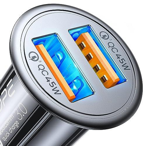 Dripio USB-autolader met dubbele poort, QC3.0, 36W, metalen behuizing