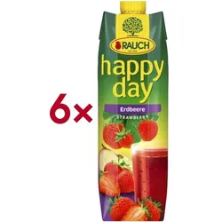 happy day Fruchtsaftgetränk »Erdbeere« 1 Liter 6 Stück