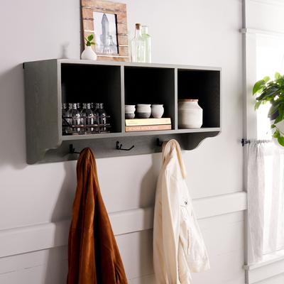 "SAFAVIEH Alice 15-Inch Metal Wall Shelf, Ash Grey - 33.5"" x 9.1"" x 15"""