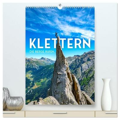 Klettern - Die Berge rufen. (hochwertiger Premium Wandkalender 2027 DIN A2 hoch), Kunstdruck in Hochglanz