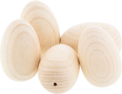 Eier aus Holz, 6 cm, 5 Stück