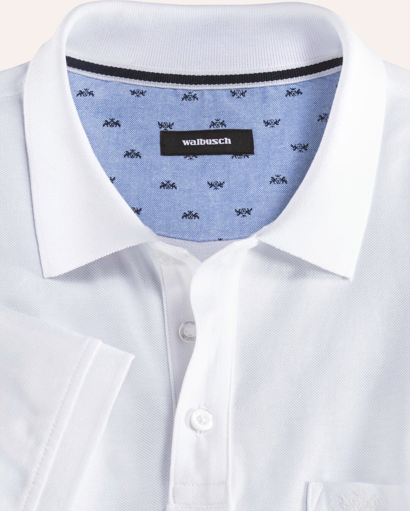 Walbusch Pique-Polo Pima Cotton, , Farbe Weiß, 48, feine Pima-Baumwolle weich und atmungsaktiv Herren
