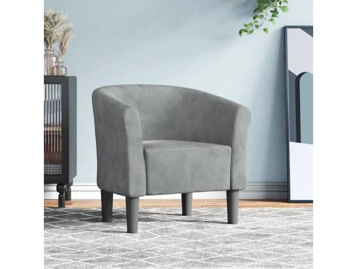 Gris Fauteuil simple Magnifique Chaise cabriolet gris foncé velours 70x56x68cm CL3413427