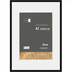 Nielsen Bilderrahmen Skava Holz mit Passepartout Schwarz / 42,0 x 59,4 (A2)