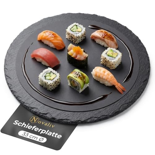 Novaliv Leisteen Serveerbord Rond - Diameter: 33 cm