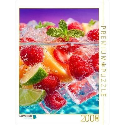 CALVENDO Puzzle Frische Früchte mit Eiswürfeln und Minze | 2000 Teile Lege-Größe 90x67cm Foto-Puzzle für glückliche Stunden