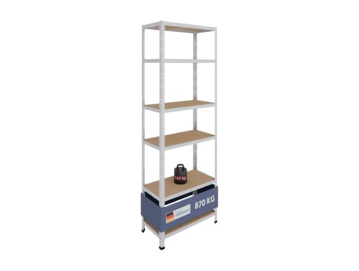 shelfplaza Home 230x80x40cm Schwerlastregal verzinkt mit 6 Böden x 145kg Kellerregal · Lagerregal · Metallregal · Regale für Kellerraum · Steckregal · Abstellraum Regal