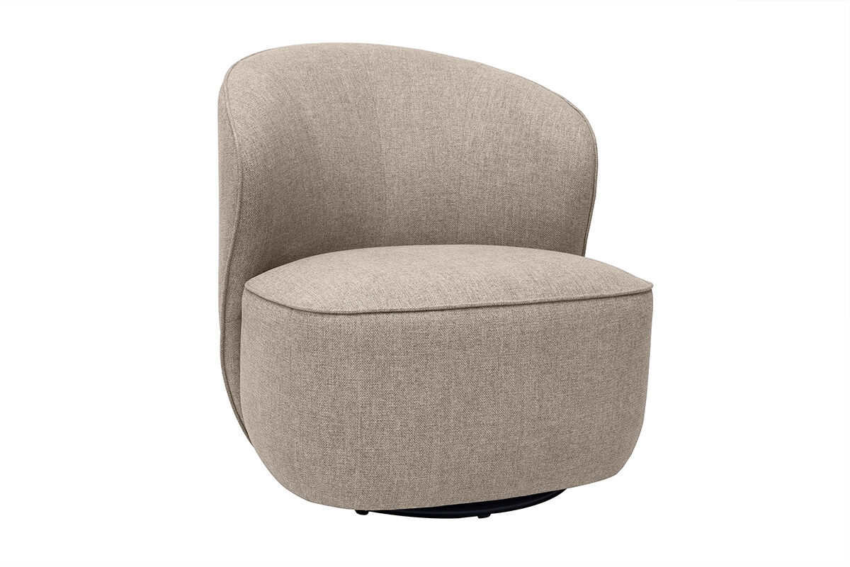 Miliboo Drehbarer Design-Sessel in Taupe-Stoff AMBER