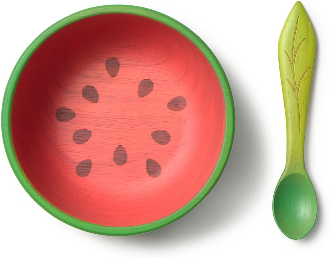 Oli&Carol; Set de alimentación tazón y cuchara - Watermelon