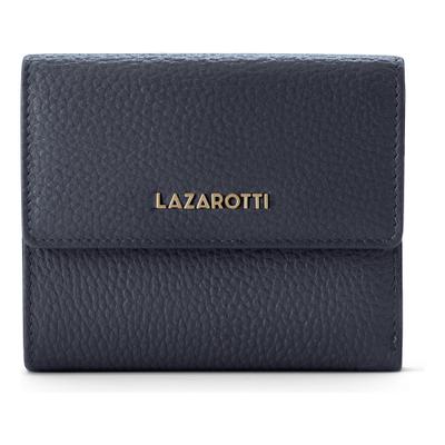 Geldbörse LAZAROTTI "Bologna Leather Geldbörse Leder 12 cm", Damen, blau (dunkelblau), Leder, Kleinlederwaren