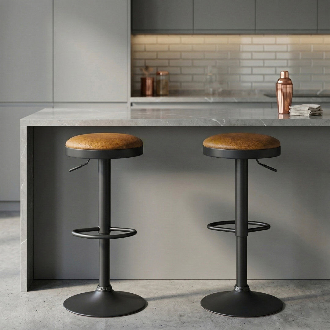 Mercury Chonie Swivel Yes Bar Stool with Steel Frame Orange 37cm W X 37cm D