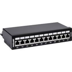 Intellinet 720915 12 Port Patch-Panel CAT 6a Schwarz Bestückt