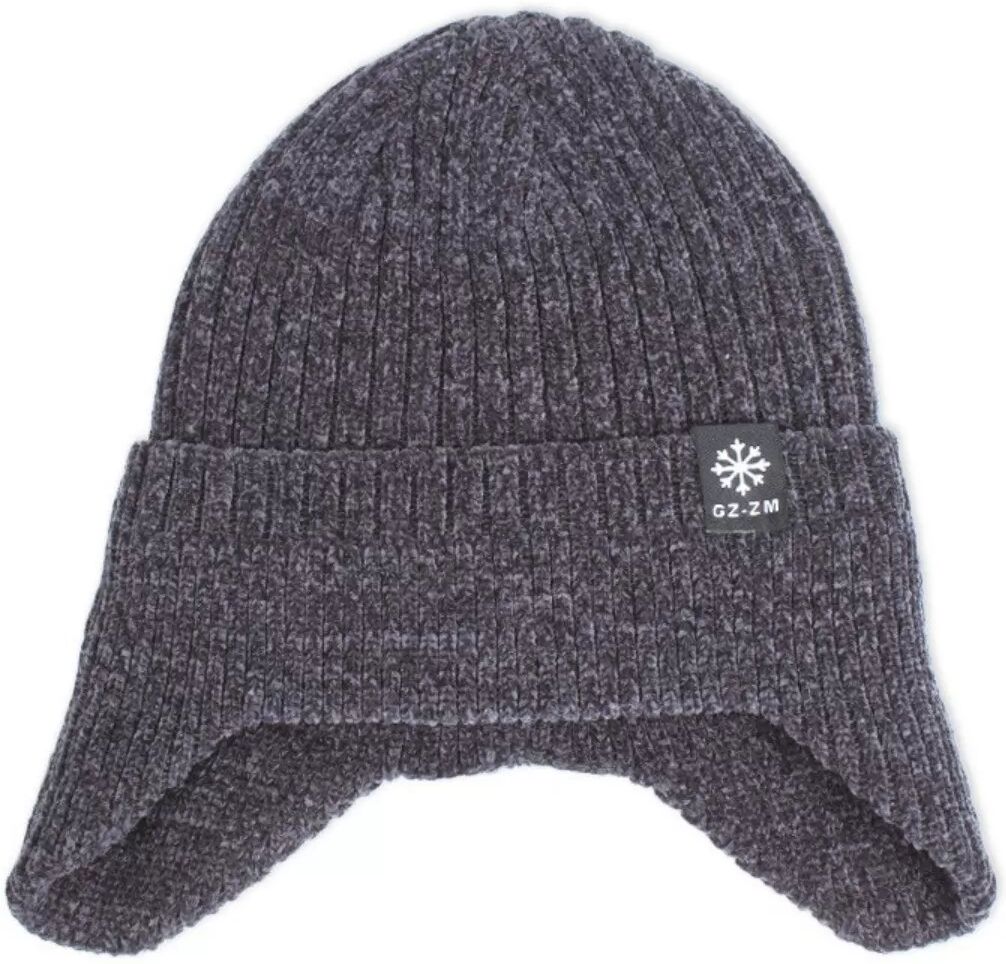 INF Warme Herren Wintermütze - Chenille Strickmütze mit Ohrenklappen für kaltes Wetter Grau