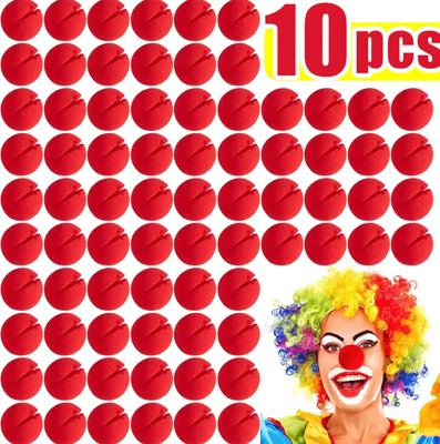 Inspire Curations Red Foam Clown Nose Costume Prop Soft Sponge Nose For Cosplay, Parties And Halloween 10pcs