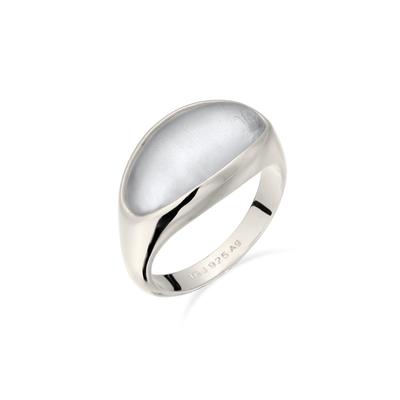 Siegelring ELLI "Ring Resin Transparent Cocktailparty 925 Sterling Silber" Gr. 56, silber, Fingerringe, Damen, 56, Resin, Siegelring