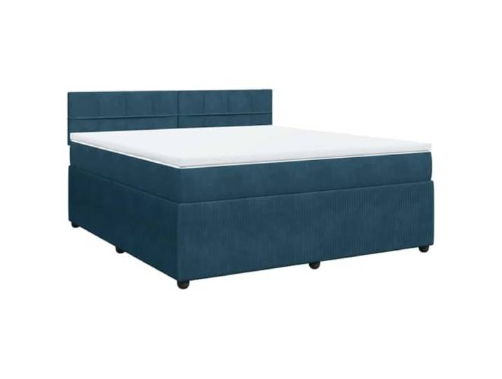 vidaXL Boxspringbett mit Matratze Blau 180x200 cm Samt