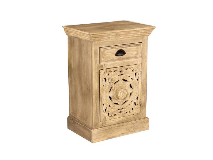 Mid.you Kommode, Natur, Holz, Mangoholz, massiv, 1 Schublade(n) Schubladen, 50x72x35 cm, Holzmöbel, Kleinmöbel Holz, Holzkommoden