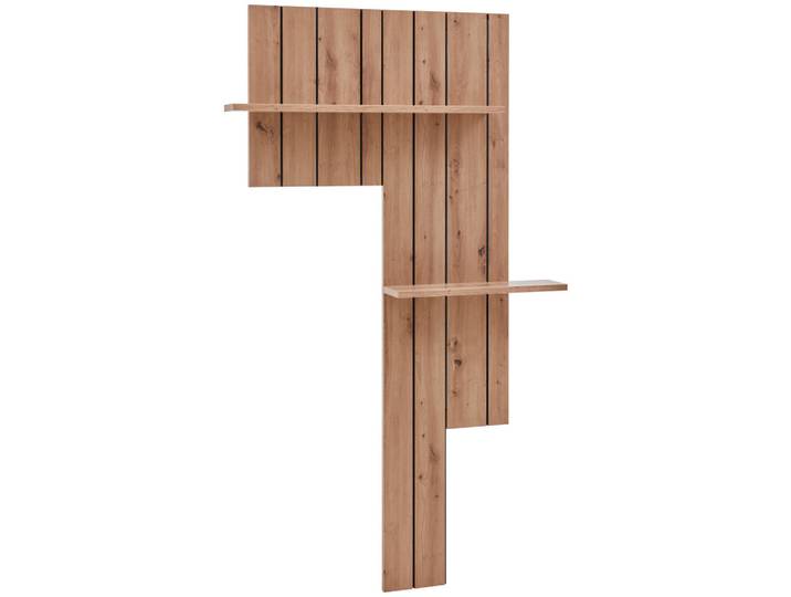 Stylife Wandpaneel, Eiche Artisan, Holzwerkstoff, 135x198.8x18.5 cm, Beleuchtung, Wohnzimmer, Regal, Wandregal