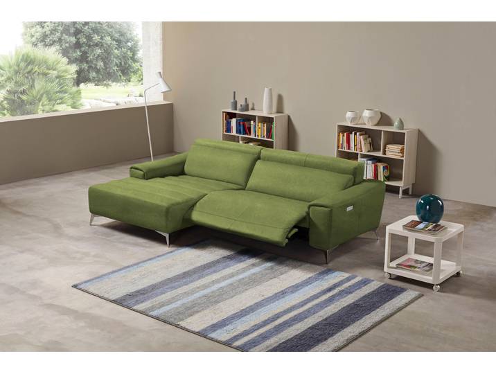 Ecksofa EGOITALIANO Suzette, Designsofa mit hohem Sitzkomfort , grün (kiwi), B:266cm H:95cm T:163cm, Sofas, Ecksofa, mit Recamiere, inkl. 1 elektronischen Relaxfunktion, L-Form