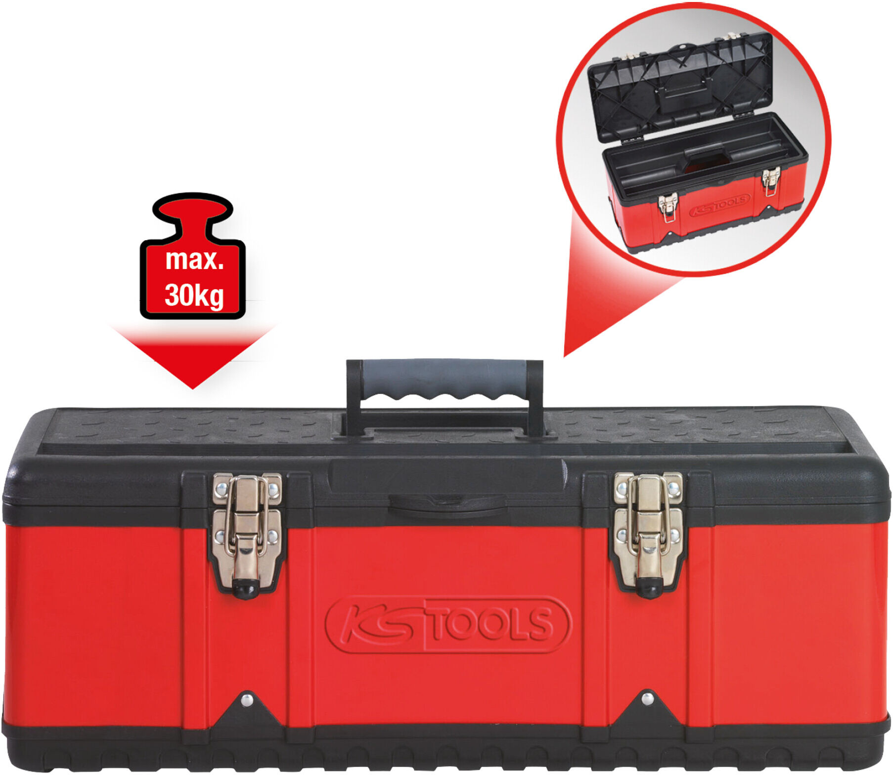 KS Tools Kunststoff-Stahlblech-Werkzeugkiste, 395x180x170mm (850.0355)