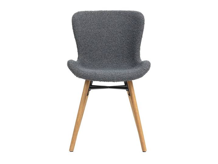 Chaise repas effet bouclette gris foncé