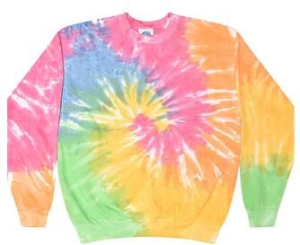 Tie-Dye H8150 Tie Dye Crew Neck Fleece T-Shirt in Eternity size Small   Cotton/Polyester Blend 8100, T8100, H8100
