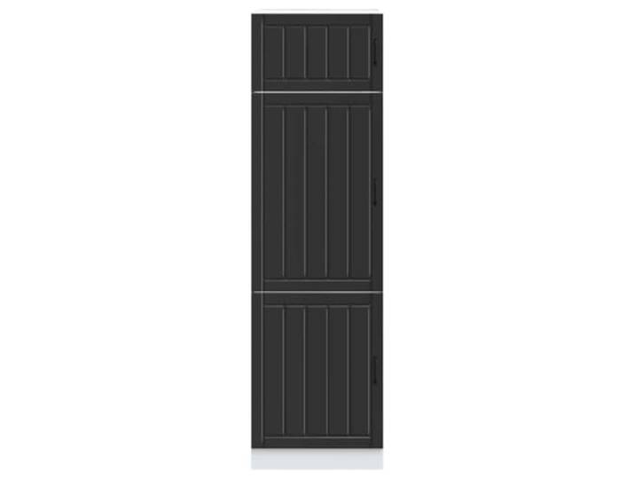 KTHLBRH Küchenschrank Schwarz Lucca 60 x 57 x 207 cm Spanplatte Verstellbare Füße, Kapazität 75 kg, praktische Türen, leicht zu reinigen