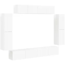 Helloshop26 - Modernes wandmontiertes TV-Möbel mit optimiertem kompaktem Stauraum 98 x 31 x 29,5 cm weißes MDF 02_0056203