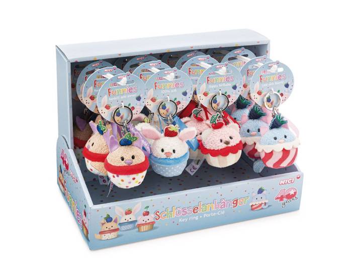 Nici Plüschfigur Nici 62860 Sortiment Schlüsselanhänger Funnies 7cm 4 Designs