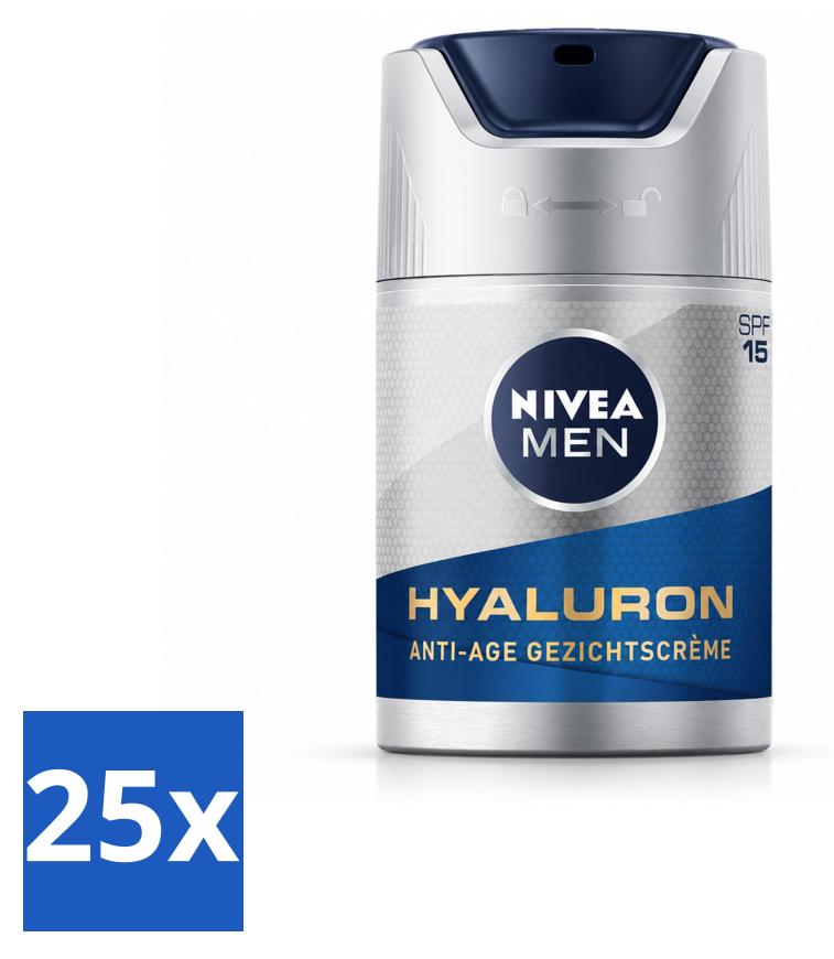 25 x NIVEA MEN Anti-Age Gesichtscreme mit LSF 15 - 50 ml - Vorteilspackung - 25 Stücke
