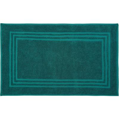 Badematte KLEINE WOLKE "Lodge, Badvorleger" Gr. 2, grün (smaragd), H:80mm, Baumwolle, Badematten, Badematte, Badteppich, Frottier-Qualität, Uni Farben, mit Bordüre