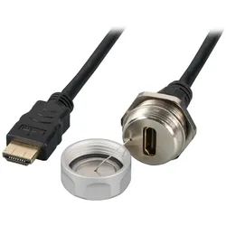 EFB IP67EBHDMIA-A1,0FLHS IP67 Einbaubuchse, M25, HDMI, Bu-St, A-A, Service Port, Halteseil, 1,0m IP67EBHDMIAA10FLHS