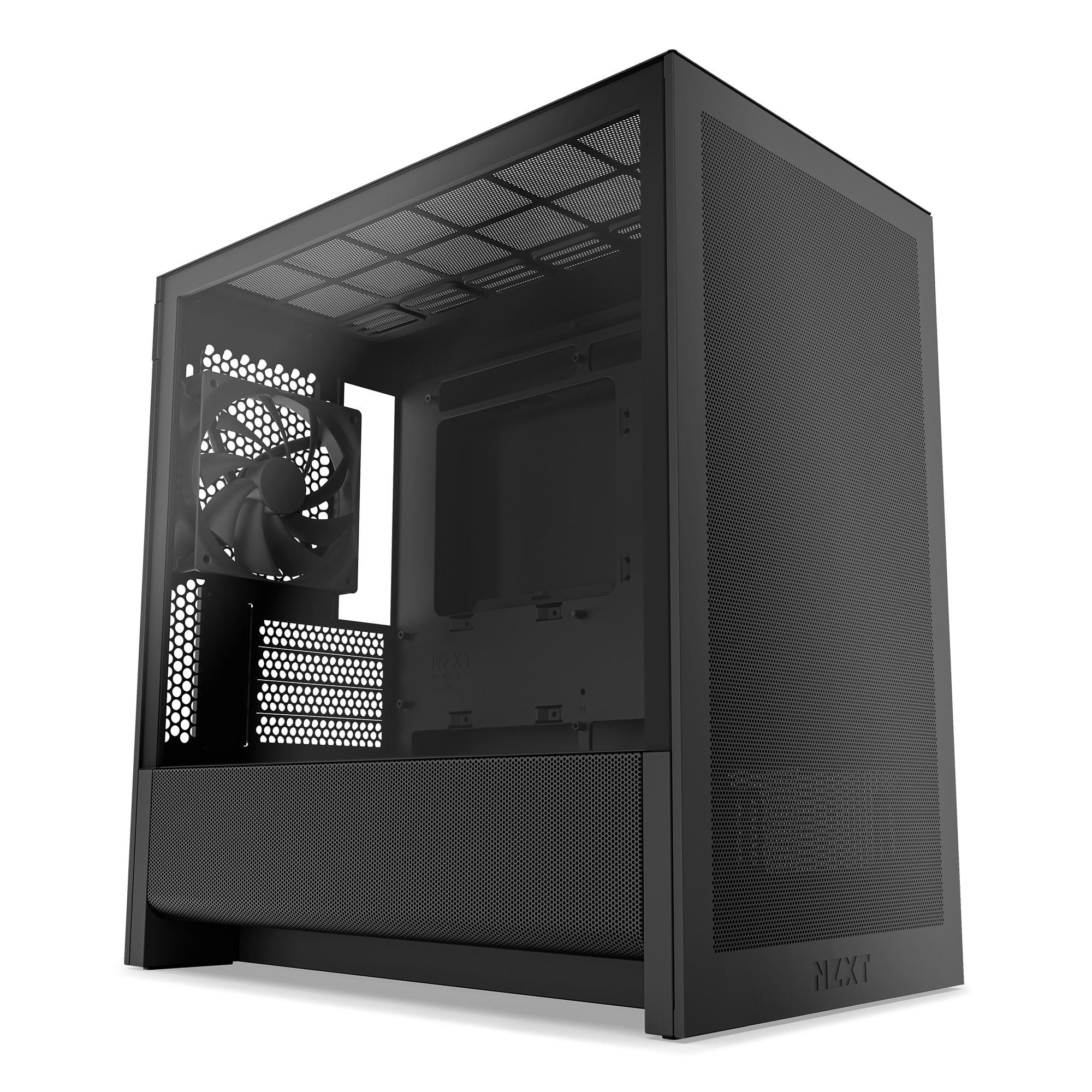 NZXT H3 Flow (2025) All Black Midi Tower mATX Gaming Gehäuse schwarz mit Glasfenster CC-H31FB-01