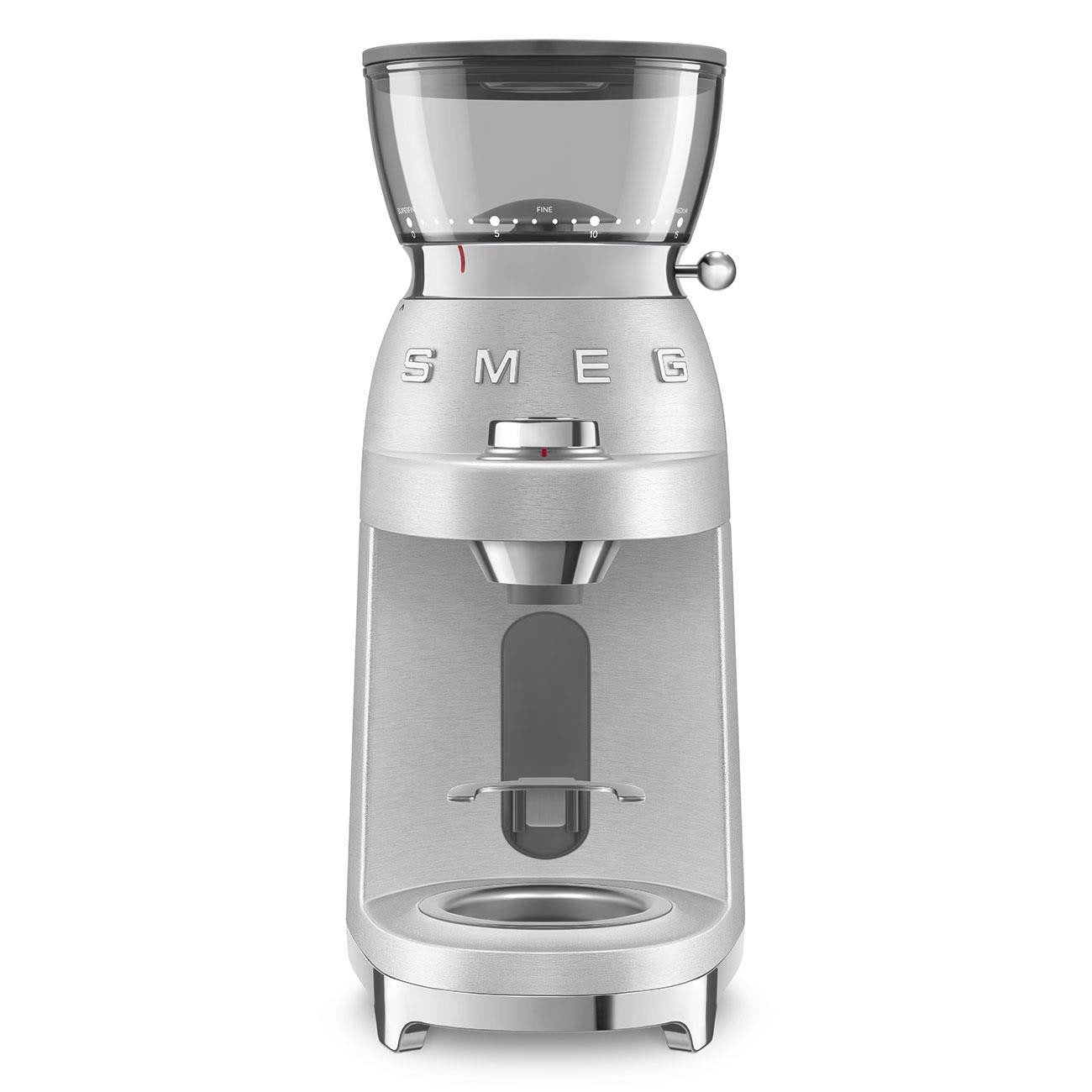 Smeg CGF02SSEU 50s Style Minipro Espresso-Kaffeemühle Aluminium
